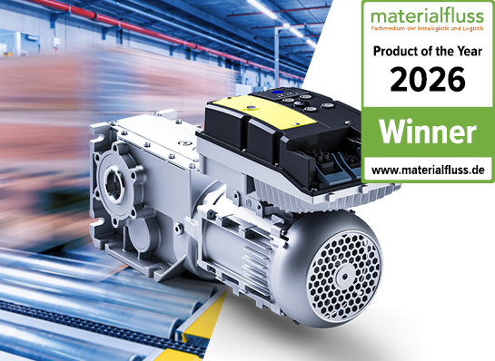 Roller conveyor with pallet with Lenze Motor Drive System in IE5/IE6